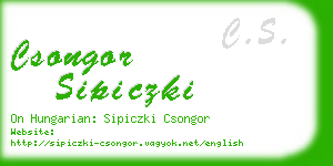 csongor sipiczki business card